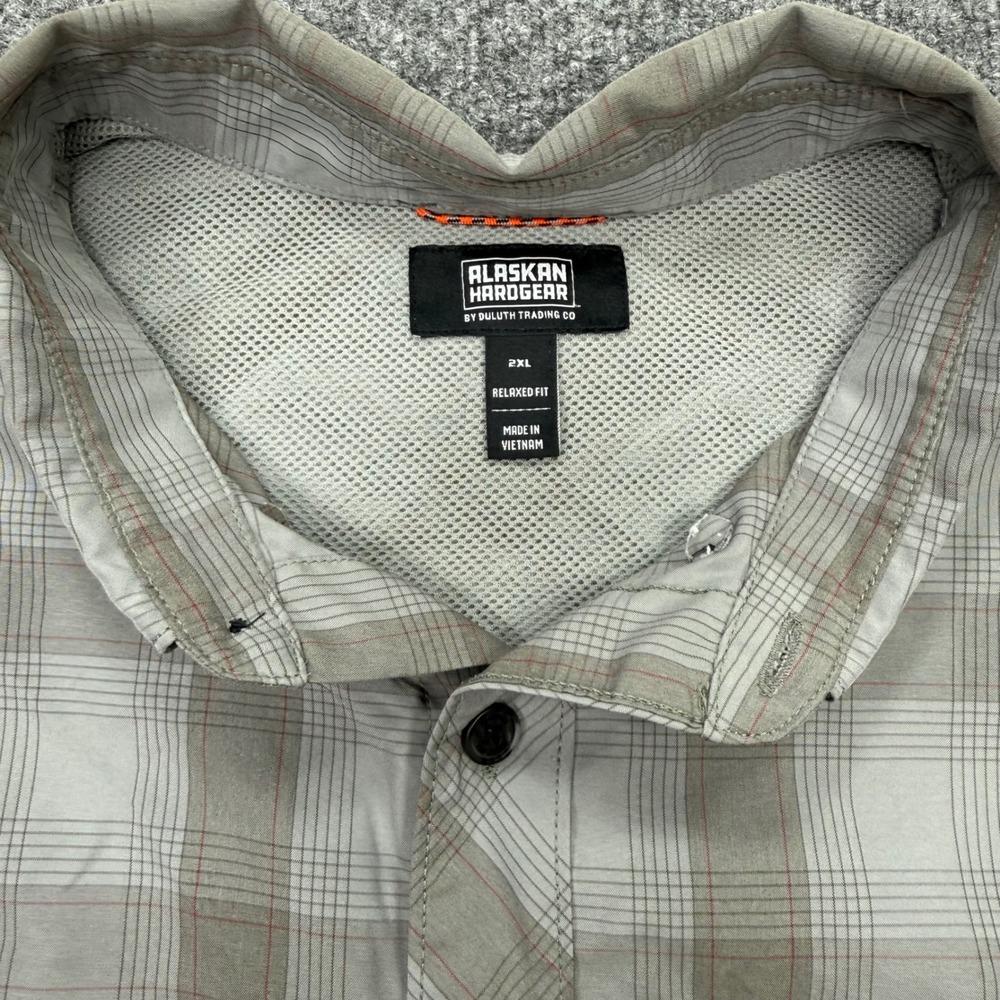 Alaskan Hardgear Duluth Trading Co Mens 2XL Plaid Short Sleeve Button Down Shirt - Picture 5 of 9